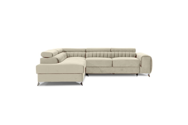 Seksjon Eltap Laurence 278x205x92 cm - Monolith 04, Lys Beige, Venstre - Møbler - Sofaer - Sovesofaer