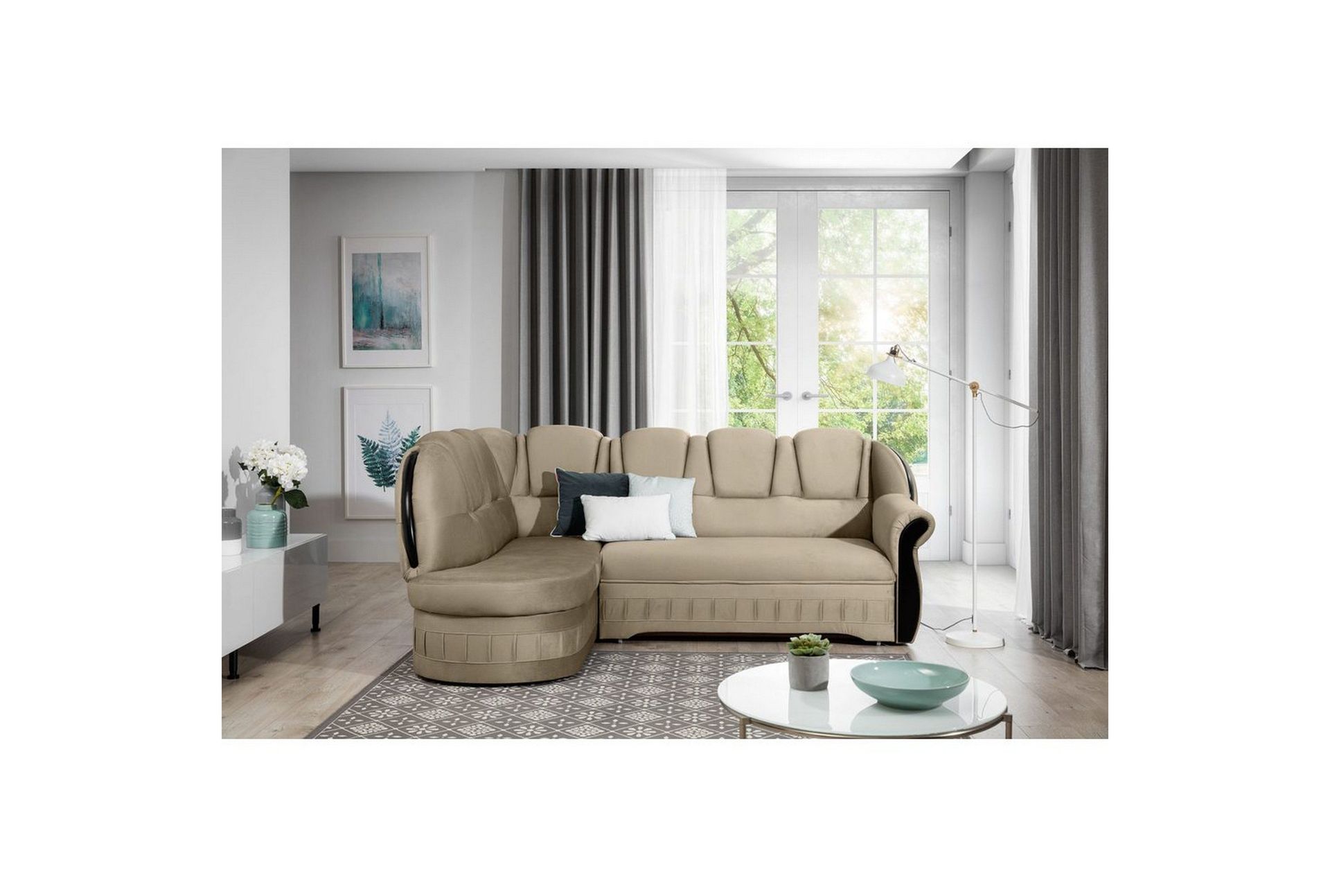 Seksjon Eltap Lord 243x180x112 cm - Monolith 09, Mørk Beige, Venstre