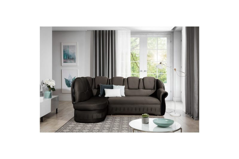 Seksjon Eltap Lord 243x180x112 cm, Monolith 29, Mørk Brun, Venstre