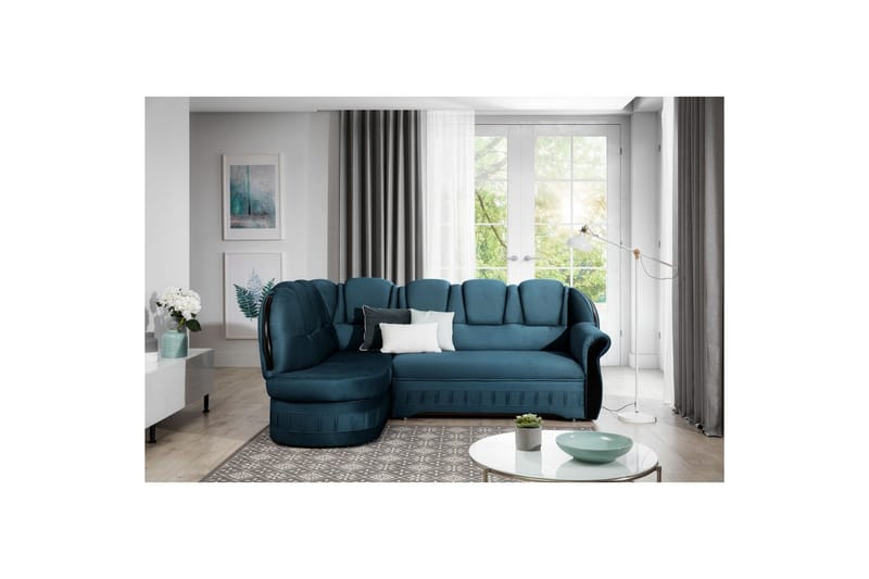 Seksjon Eltap Lord 243x180x112 cm - Monolith 77, Blå, Venstre - Møbler - Sofaer - Sovesofaer