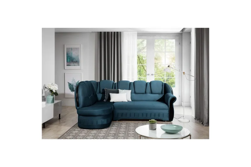 Seksjon Eltap Lord 243x180x112 cm, Monolith 77, Blå, Venstre