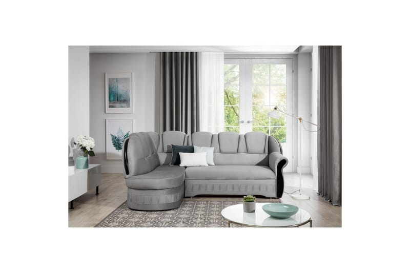 Seksjon Eltap Lord 243x180x112 cm - Monolith 84, Lys grå, Venstre - Møbler - Sofaer - Sovesofaer