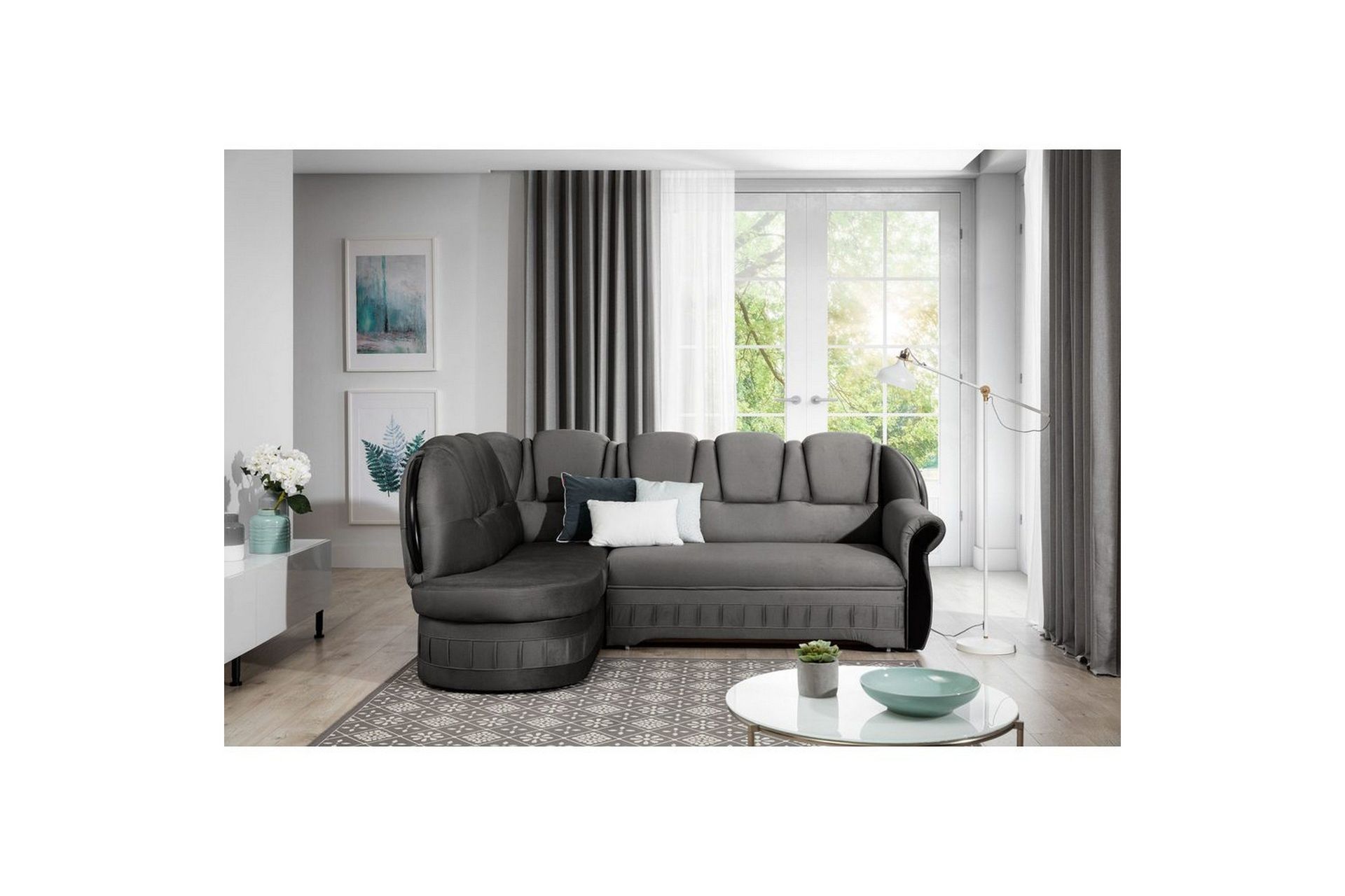 Seksjon Eltap Lord 243x180x112 cm - Nube 5, Grå, Venstre