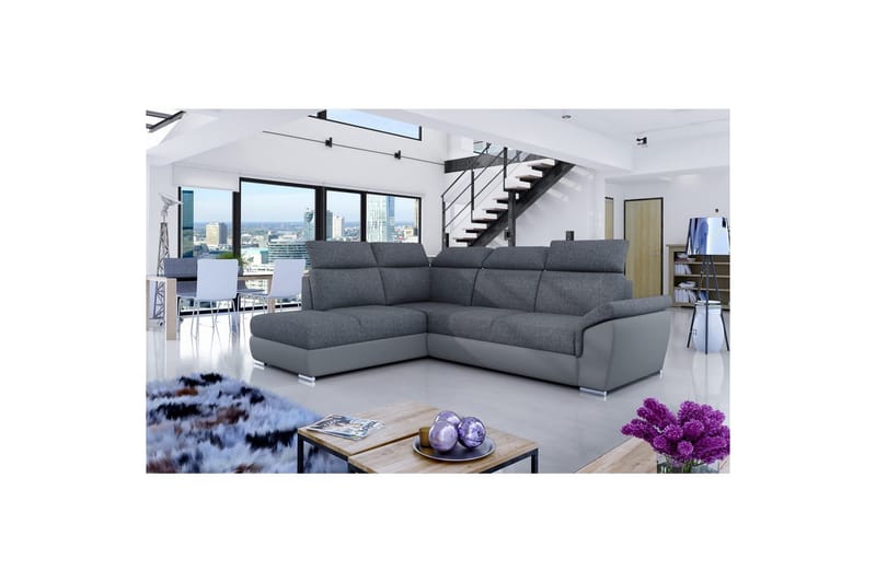 Seksjon Eltap Loreto 260x210x102 cm - Inari 96, Myk 29, Mørk Grå, Grå, Venstre - Møbler - Sofaer - Sovesofaer