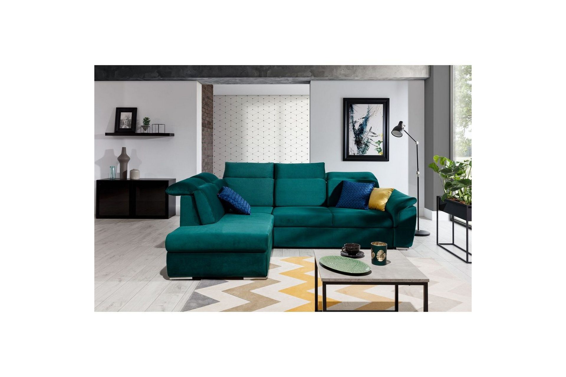 Seksjon Eltap Loreto 260x210x102 cm - Kronos 19, Mørk Grønn, Venstre
