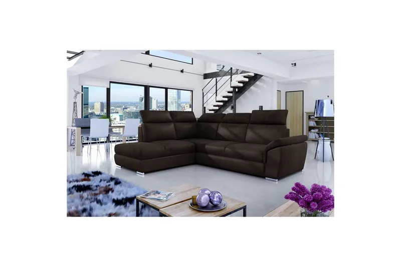 Seksjon Eltap Loreto 260x210x102 cm - Monolith 29, Mørk Brun, Venstre - Møbler - Sofaer - Sovesofaer