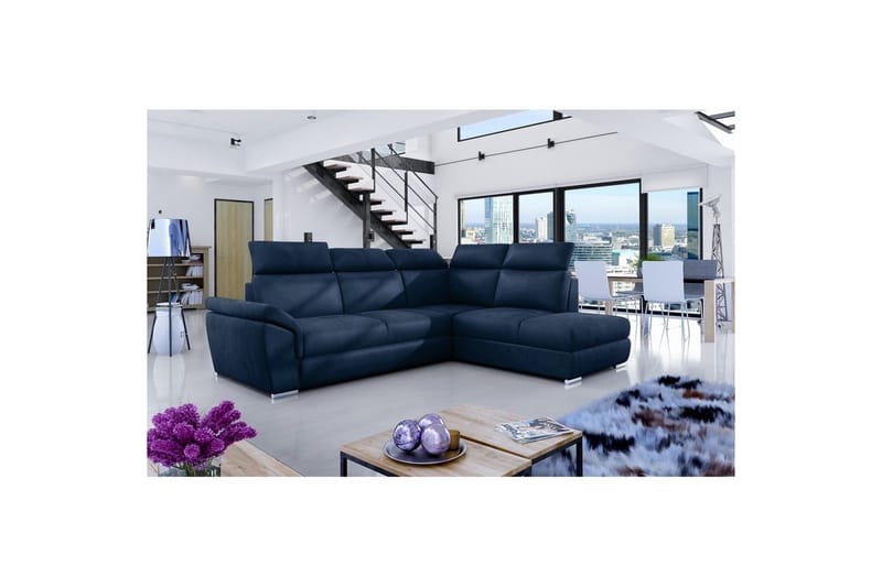 Seksjon Eltap Loreto 260x210x102 cm - Monolith 77, Blå, Høyre - Møbler - Sofaer - Sovesofaer