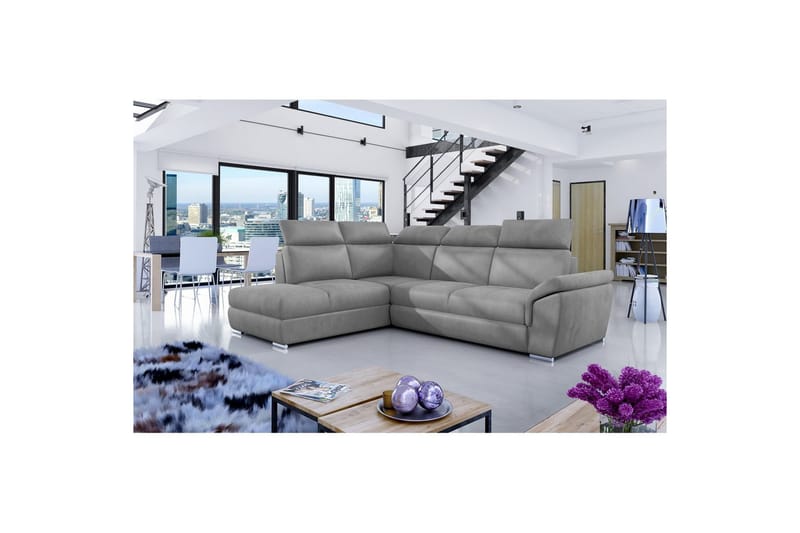 Seksjon Eltap Loreto 260x210x102 cm - Monolith 84, Lys grå, Venstre - Møbler - Sofaer - Sovesofaer