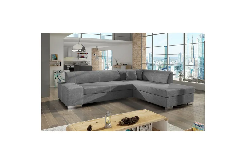 Seksjonssofa Eltap Porto 278x217x74 cm - Sawana 21, Grå, Høyre - Møbler - Sofaer - Sovesofaer