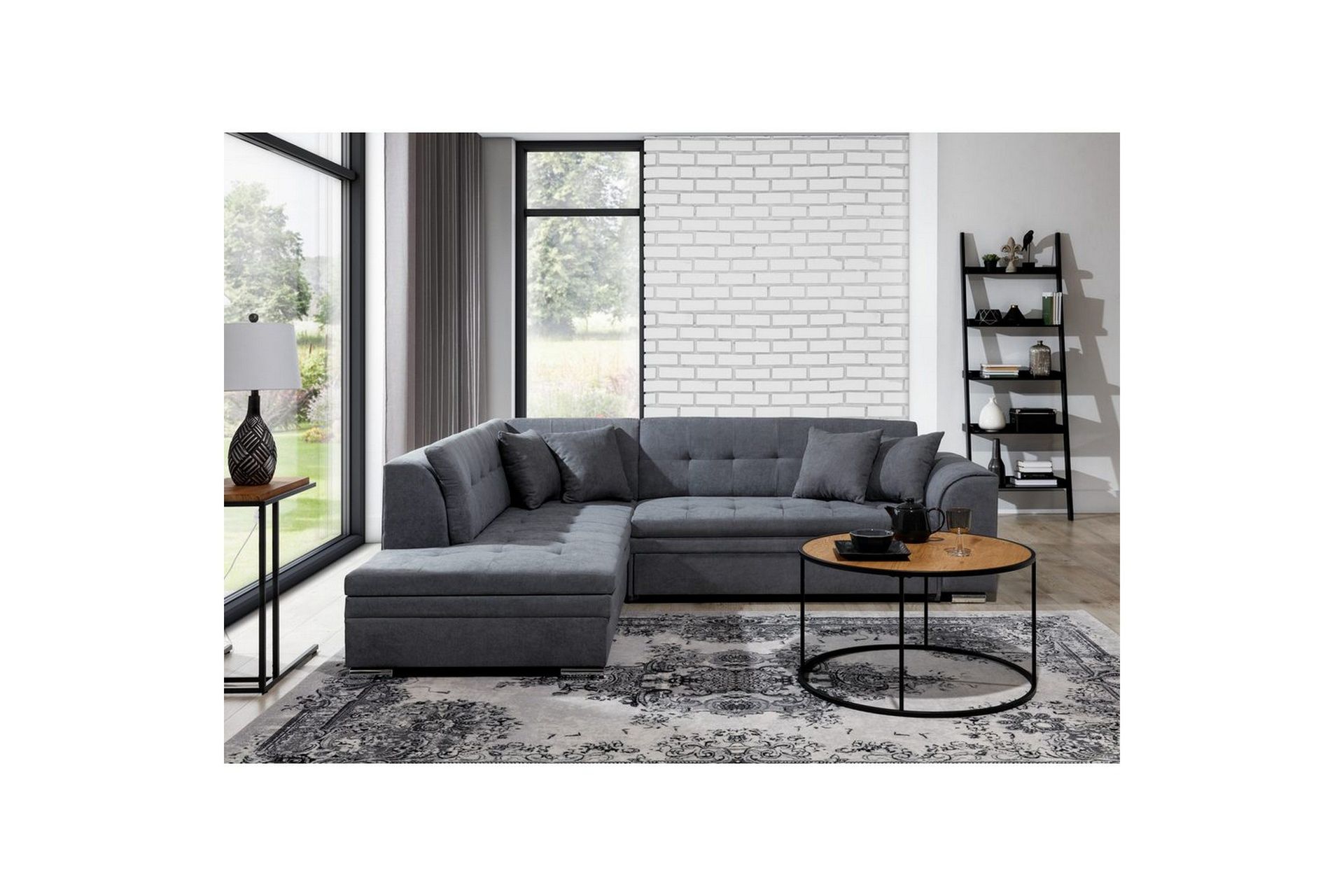 Seksjonssofa Eltap Pieretta 260x207x78 cm - Soro 93, Grå, Venstre