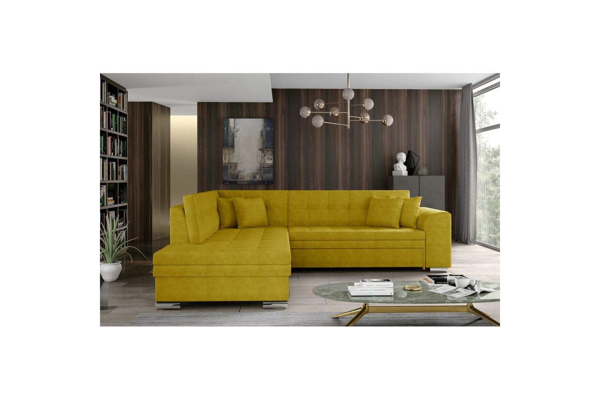 Seksjonssofa Eltap Pieretta 260x207x78 cm - Omega 68, Gul, Venstre