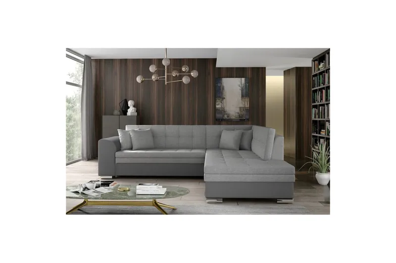 Seksjonssofa Eltap Pieretta 260x207x78 cm - Sawana 21, Soft 29, Grå, Høyre - Møbler - Sofaer - Sovesofaer