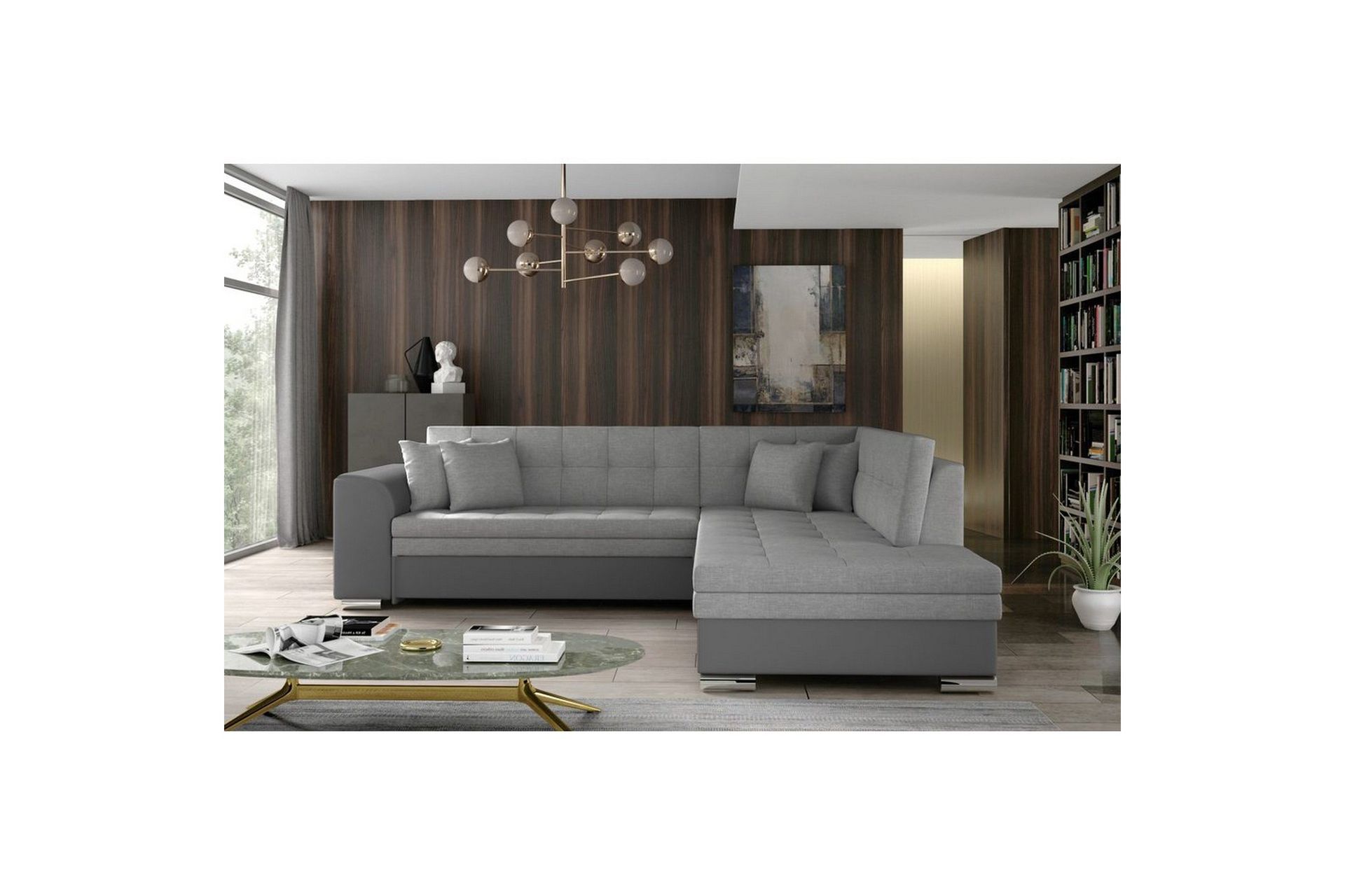 Seksjonssofa Eltap Pieretta 260x207x78 cm - Sawana 21, Soft 29, Grå, Høyre