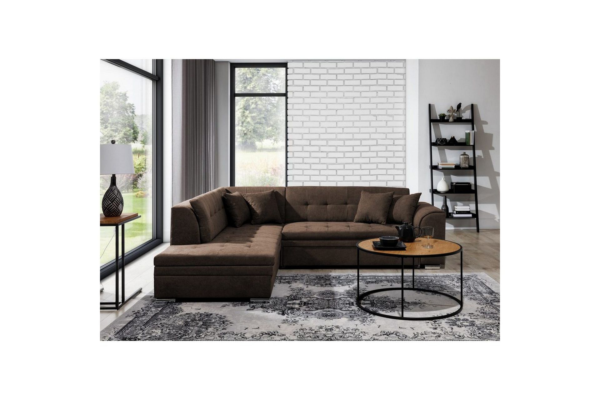 Seksjonssofa Eltap Pieretta 260x207x78 cm - Poco 22, Brun, Venstre