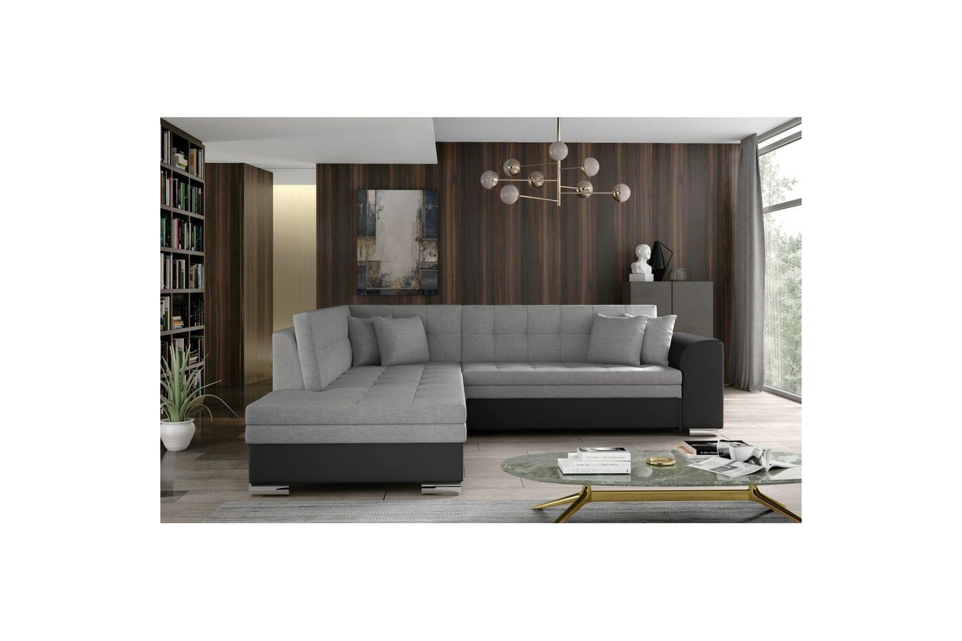 Seksjonssofa Eltap Pieretta 260x207x78 cm - Sawana 21, Soft 11, Grå, Svart, Venstre