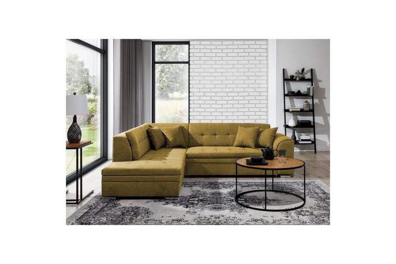 Seksjonssofa Eltap Pieretta 260x207x78 cm, Poco 50, Gul, Venstre