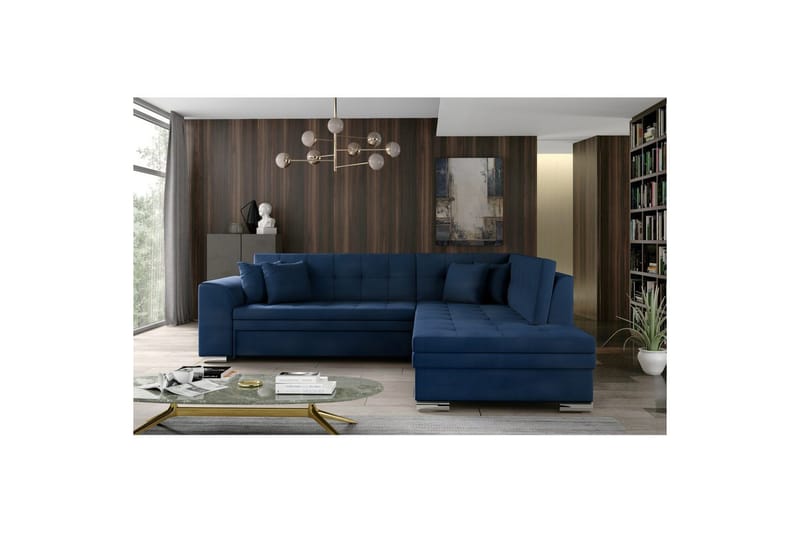 Seksjonssofa Eltap Pieretta 260x207x78 cm - Monolith 77, Blå, Høyre - Møbler - Sofaer - Sovesofaer