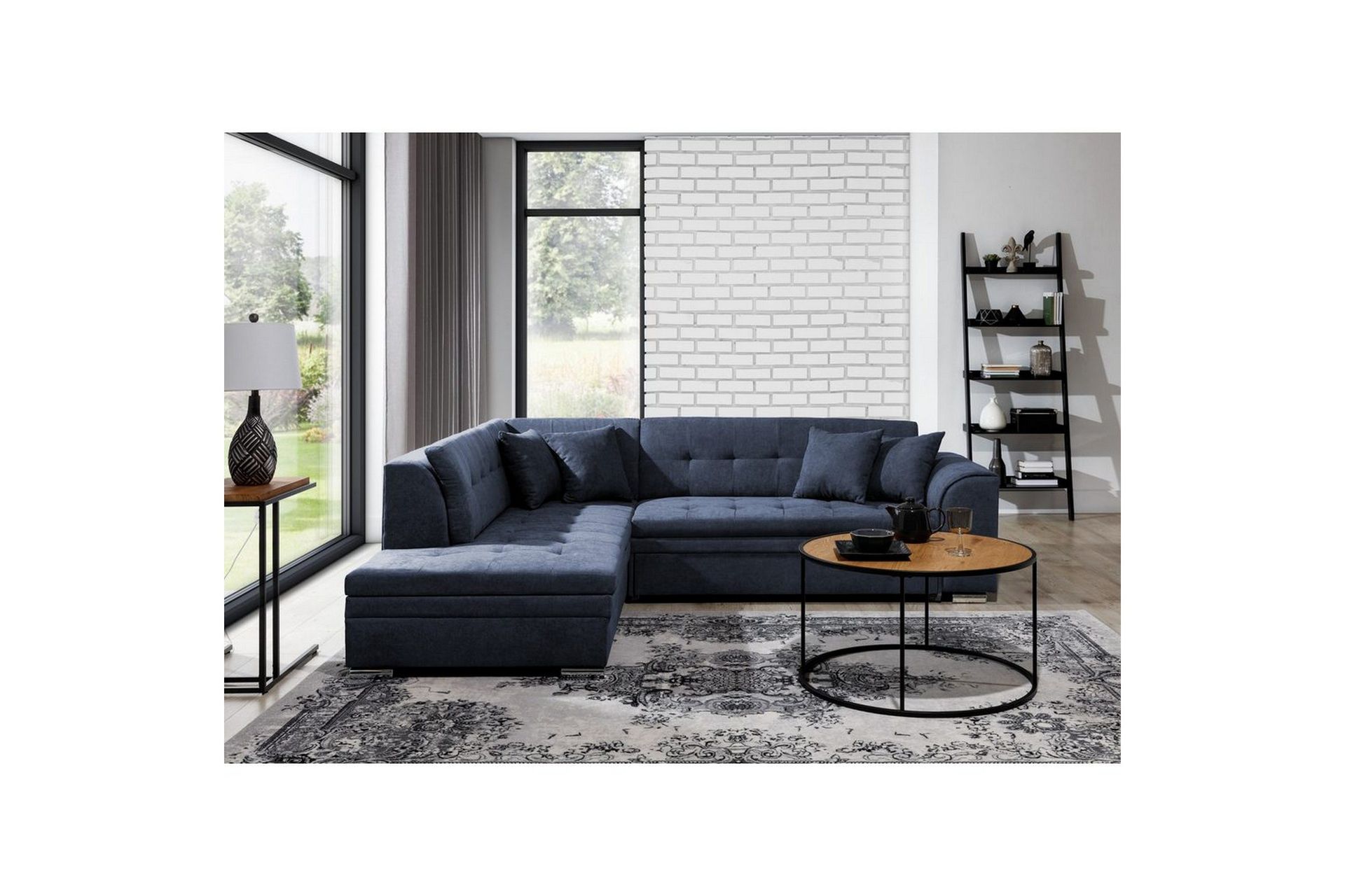 Seksjonssofa Eltap Pieretta 260x207x78 cm - Soro 76, Blå, Venstre
