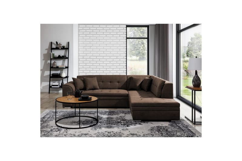 Seksjonssofa Eltap Pieretta 260x207x78 cm - Poco 22, Brun, Høyre - Møbler - Sofaer - Sovesofaer
