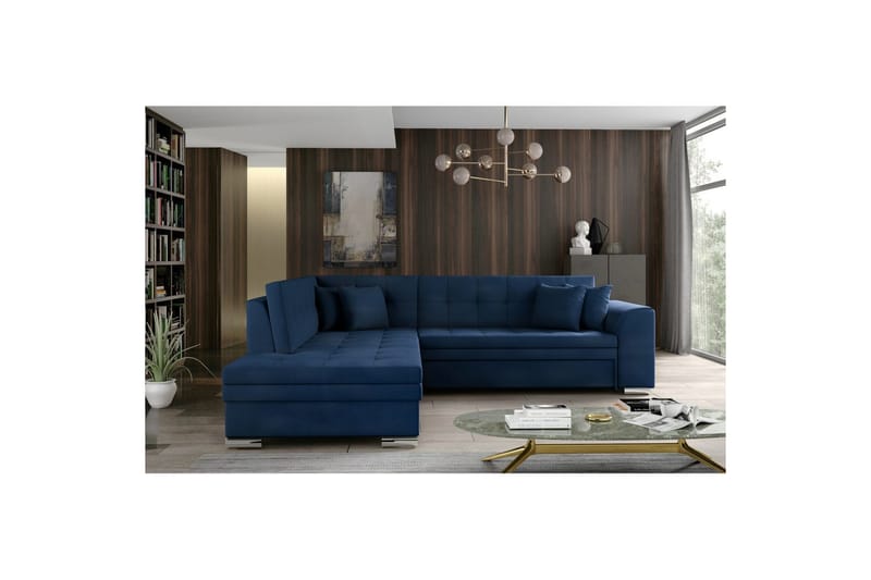 Seksjonssofa Eltap Pieretta 260x207x78 cm - Monolith 77, Blå, Venstre - Møbler - Sofaer - Sovesofaer