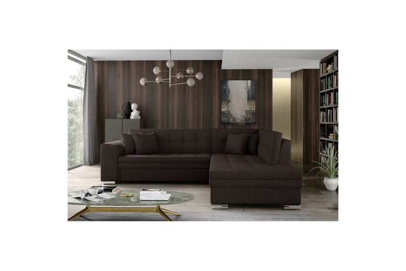 Seksjonssofa Eltap Pieretta 260x207x78 cm - Jasmine 29, Brun, Høyre - Møbler - Sofaer - Sovesofaer
