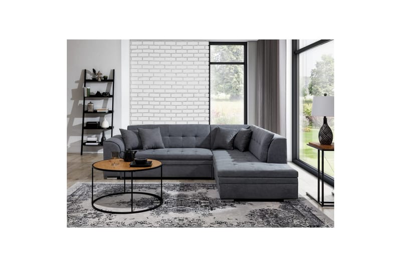 Seksjonssofa Eltap Pieretta 260x207x78 cm - Soro 93, Grå, Høyre - Møbler - Sofaer - Sovesofaer