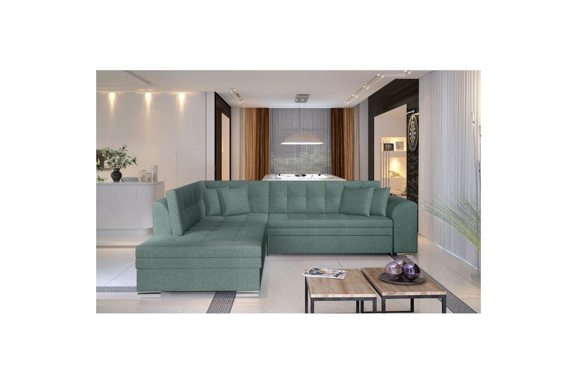 Seksjonssofa Eltap Pieretta 260x207x78 cm - Trekk 70, Blå, Venstre