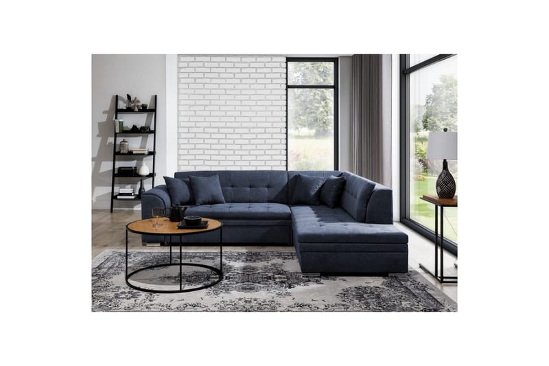 Seksjonssofa Eltap Pieretta 260x207x78 cm - Soro 76, Blå, Høyre - Møbler - Sofaer - Sovesofaer
