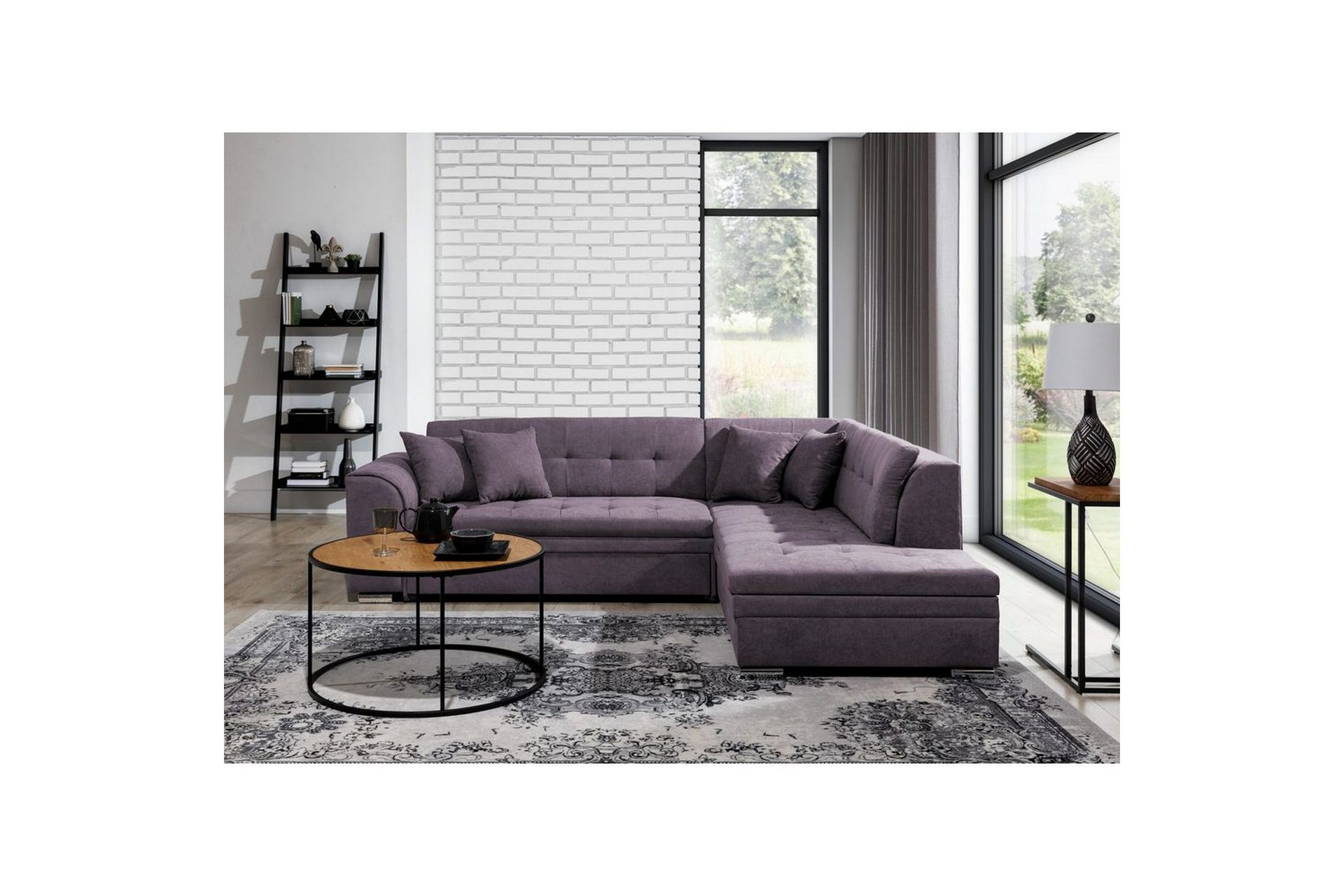 Seksjonssofa Eltap Pieretta 260x207x78 cm - Poco 41, Lilla, Høyre
