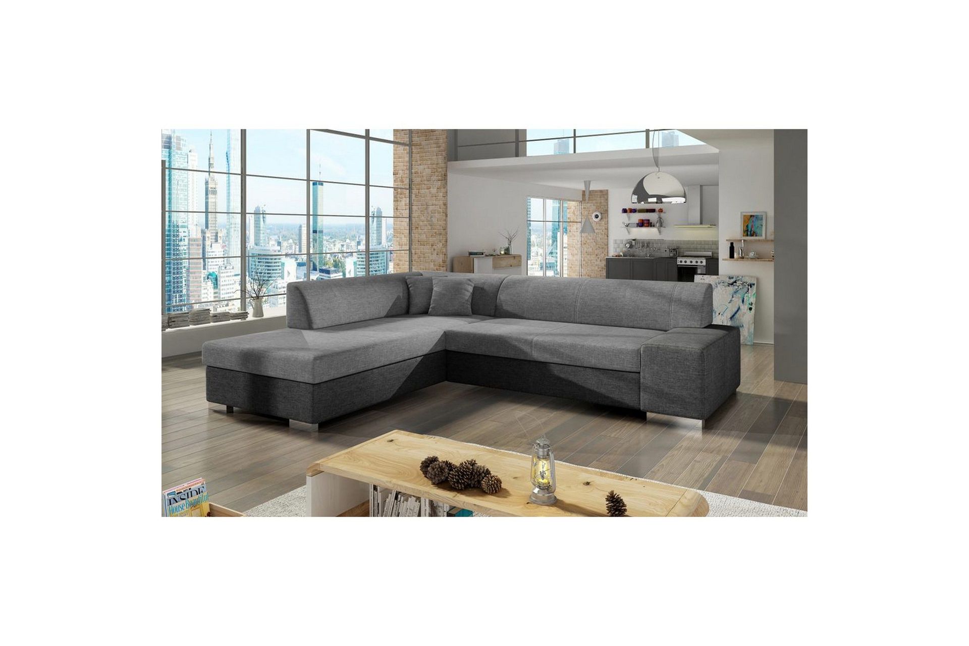 Seksjonssofa Eltap Porto 278x217x74 cm - Sawana 21, Sawana 05, Grå, Venstre