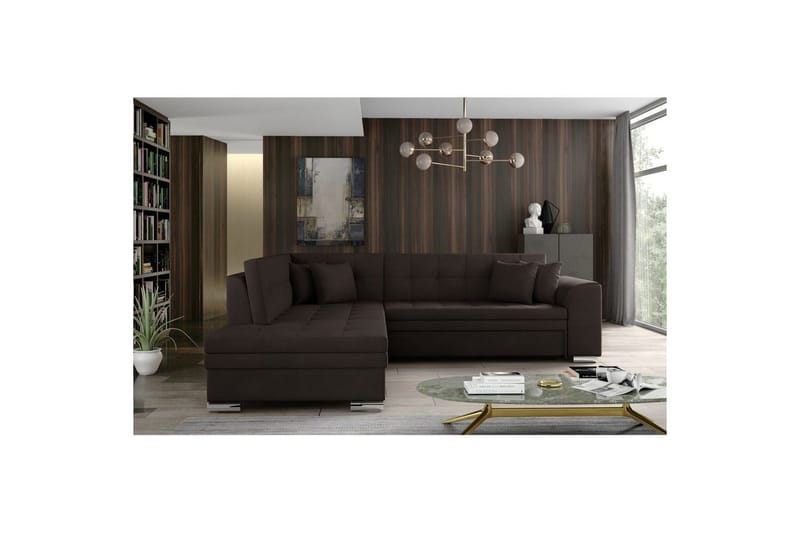 Seksjonssofa Eltap Pieretta 260x207x78 cm - Jasmine 29, Brun, Venstre - Møbler - Sofaer - Sovesofaer