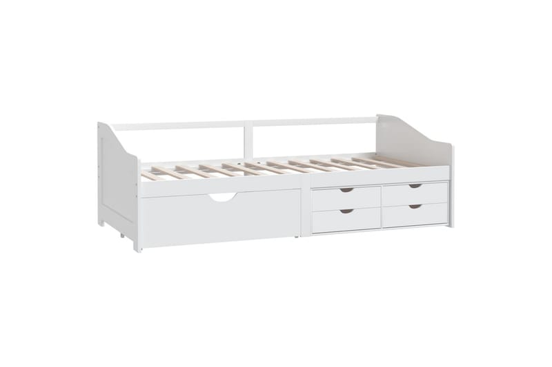 Sengeramme 3 seter med skuffer heltre furu 90x200 cm hvit - Hvit - Møbler - Sofaer - Dagsenger