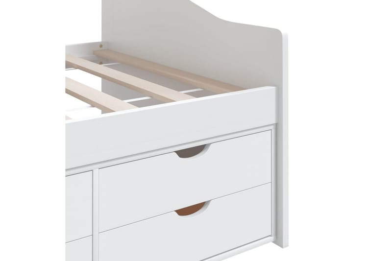 Sengeramme 3 seter med skuffer heltre furu 90x200 cm hvit - Hvit - Møbler - Sofaer - Dagsenger