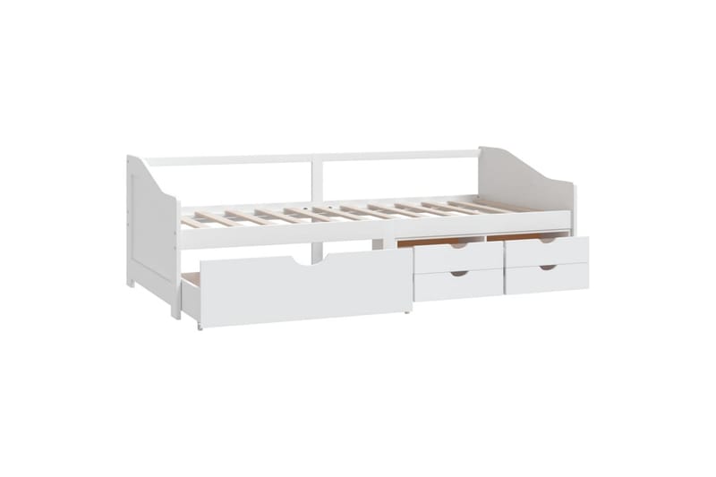 Sengeramme 3 seter med skuffer heltre furu 90x200 cm hvit - Hvit - Møbler - Sofaer - Dagsenger