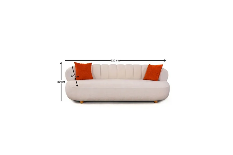 Seylor Sofa 3-seter - Hvit - Møbler - Sofaer - Sofa 3 seter