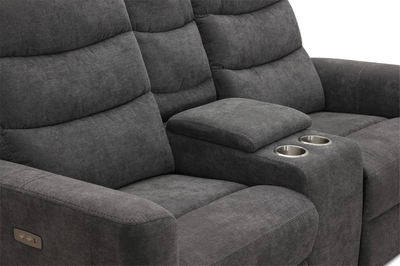 Shano Reclinersofa 2-seter Elektrisk - Grå - Møbler - Sofaer - Reclinersofaer - 2 seters kinosofa & reclinersofa