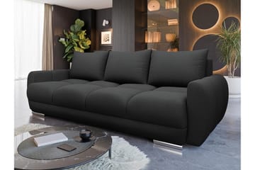 Simerly 3-seter Sovesofa 234 cm med Oppbevaring i Plysj - Svart - Møbler - Sofaer - Sofa 3 seter