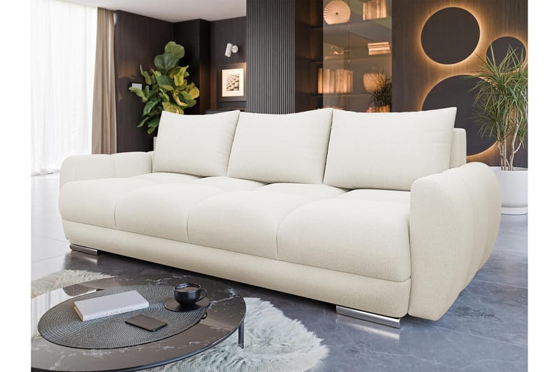 Simerly Sofa 3-seter i Plysj - Lysegrå - Møbler - Sofaer - Sofa 3 seter