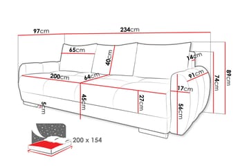 Simerly Sofa 3-seter i Plysj - Lysegrå - Møbler - Sofaer - Sofa 3 seter