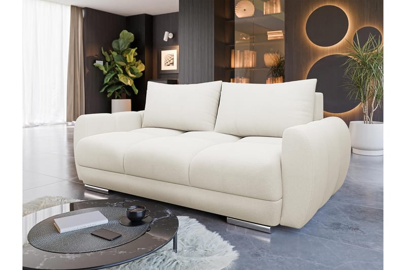 Simerly Sofa 3-seter i Plysj - Lysegrå - Møbler - Sofaer - Sofa 3 seter