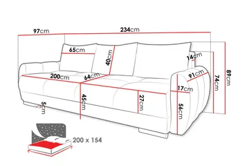 Simerly Sofa 3-seter - Mørkegrå - Møbler - Sofaer - Sofa 3 seter