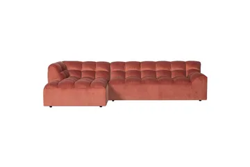 Sjeselong Allure - Vasket fløyelsrosa, Venstre - Møbler - Sofaer - Hjørnesofa