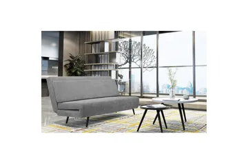 Sjeselong Mallory Antrasitt, Lin stoff/metall/tre - Antrasitt, Lin stoff/metall/tre - Møbler - Sofaer - Sovesofaer