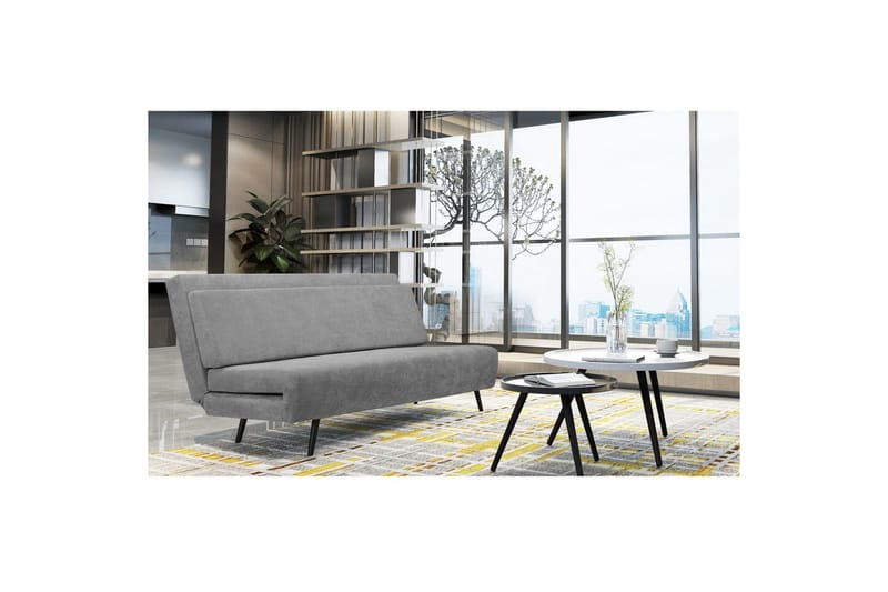 Sjeselong Mallory Antrasitt, Lin stoff/metall/tre - Antrasitt, Lin stoff/metall/tre - Møbler - Sofaer - Sovesofaer