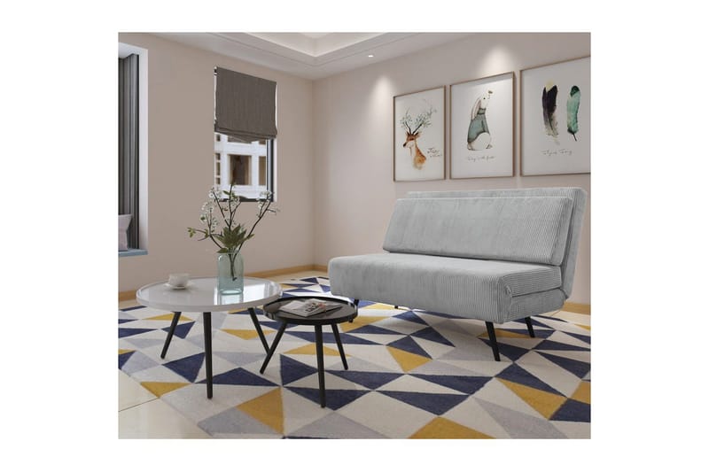 Sjeselong Mallory Grå, Cordfløyel/Metall/Tre - Grå, Cordfløyel/Metall/Tre - Møbler - Sofaer - Sovesofaer