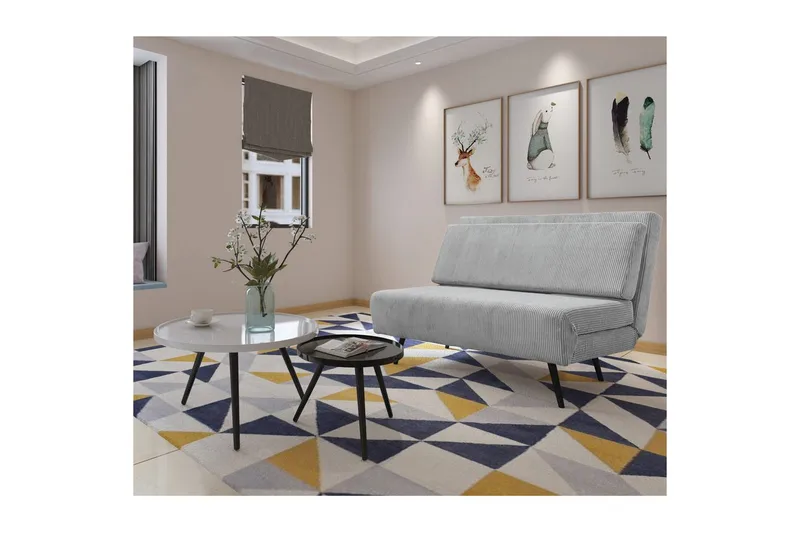 Sjeselong Mallory Grå, Cordfløyel/Metall/Tre - Grå, Cordfløyel/Metall/Tre - Møbler - Sofaer - Sovesofaer