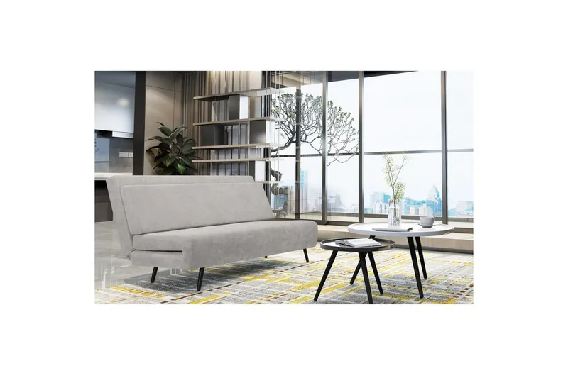 Sjeselong Mallory Lys grå, Lin stoff/metall/tre - Lys grå, Lin stoff/metall/tre - Møbler - Sofaer - Sovesofaer