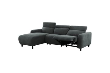Skaane 3-seter Venstre L-formet Hjørnesofa med Recliner i Kordfløyel - Grå - Møbler - Sofaer - Reclinersofaer