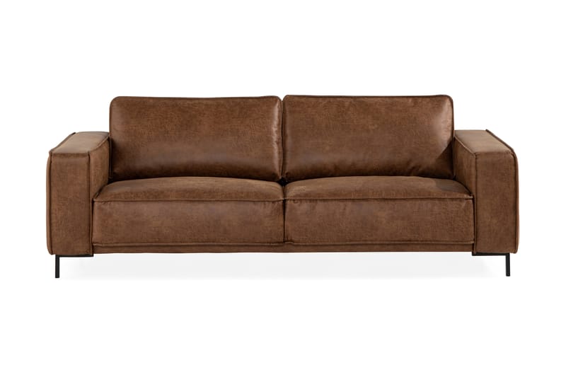 Akron 2,5-seter Sofa Bonded Lær - Brun - Møbler - Sofaer - Skinnsofaer