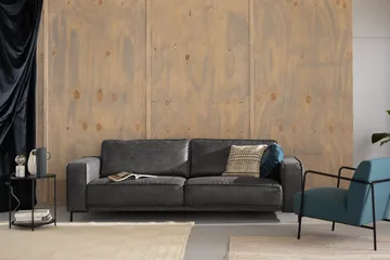 Akron 2,5-seter Sofa Bonded Lær - Mørkegrå - Møbler - Sofaer - Skinnsofaer